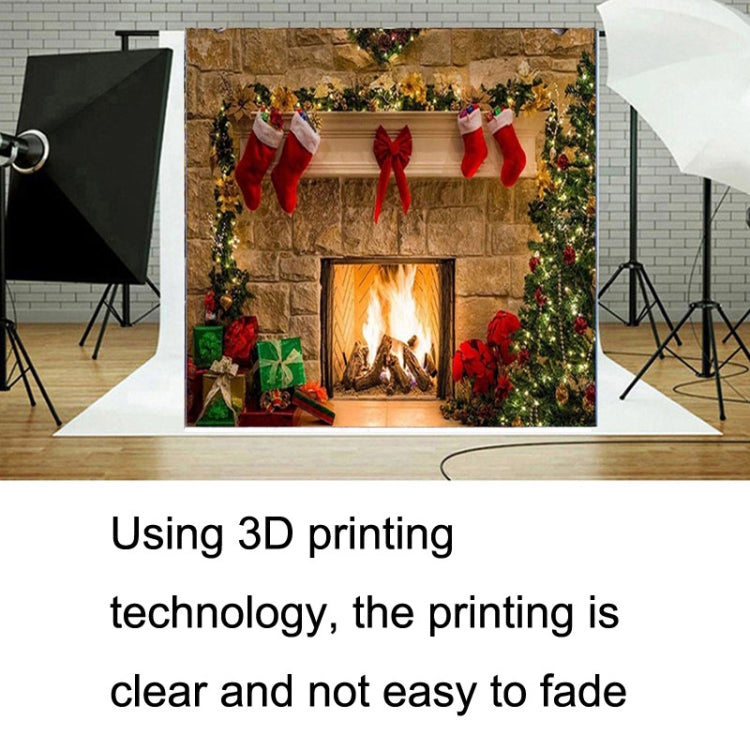 Christmas Layout Fireplace Photography Background Cloth