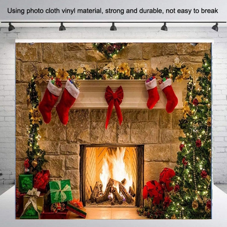 Christmas Layout Fireplace Photography Background Cloth
