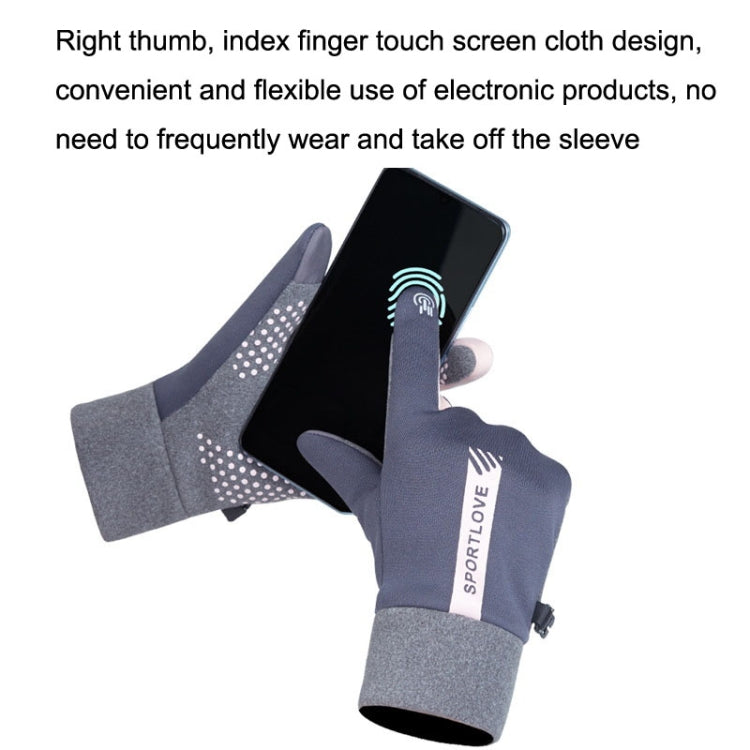 1 Pair Velvet and Thick Cycling Windproof and Cold Warm Gloves, Style:, Female Version (Grey), Female Version (Pink), Male Version (Black), Male Version (Grey)