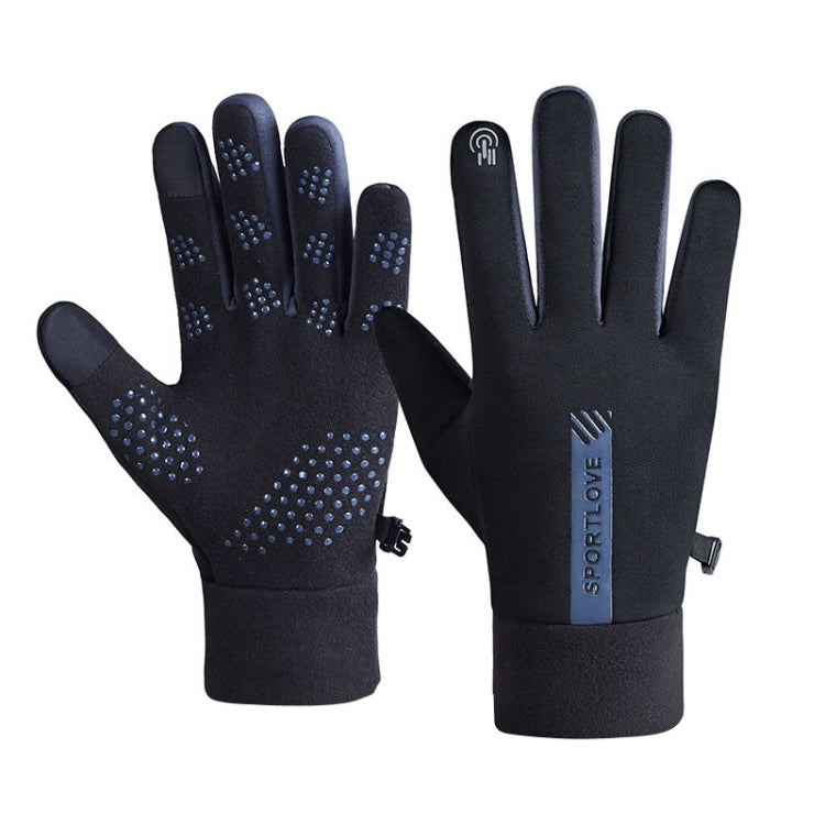 1 Pair Velvet and Thick Cycling Windproof and Cold Warm Gloves, Style:, Female Version (Grey), Female Version (Pink), Male Version (Black), Male Version (Grey)