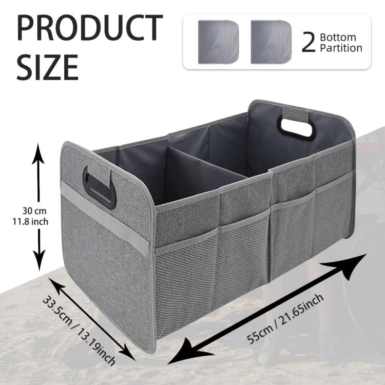 Car Trunk Folding Oxford Fabric Storage Bag, 55L Gray
