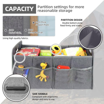 Car Trunk Folding Oxford Fabric Storage Bag, 55L Gray