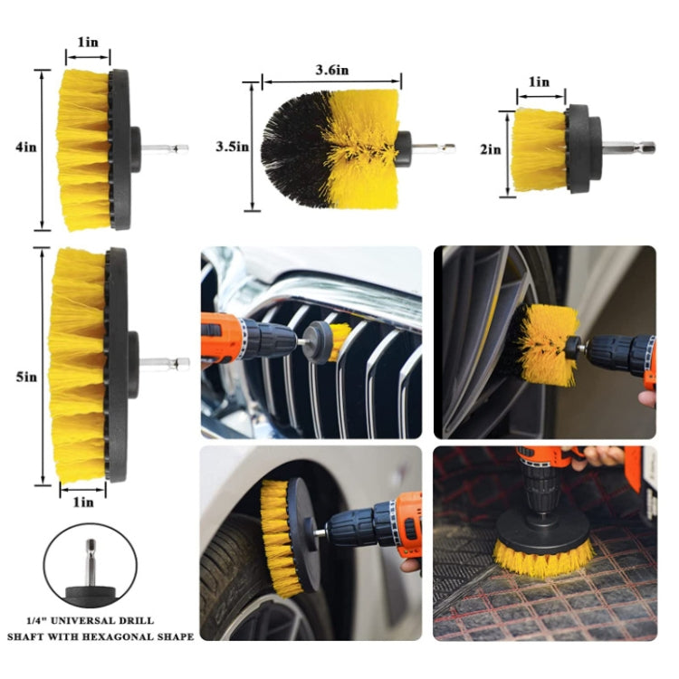Car Wash Brush Tire Brush Glass Wiper Brush Drill Brush Cleaning Brush Set, 23 in 1