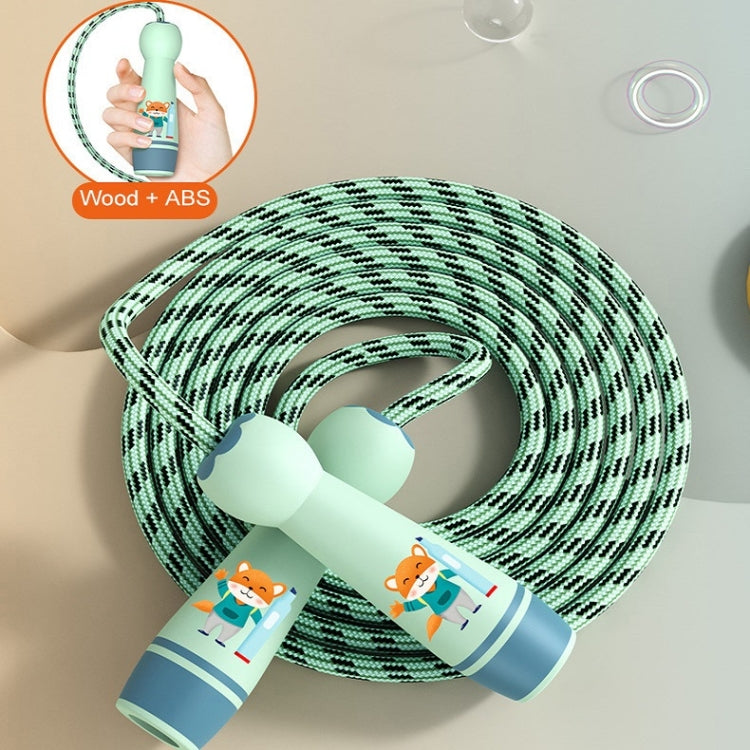 Wooden Handle Adjustable Jump Rope For Children Green(Cotton Rope), Green (Cotton Rope), Red Girl (Cotton Rope), Blue Bear (Cotton Rope), Orange Lion (Cotton Rope), Green (Bamboo Rope), Red Girl (Bamboo Rope), Blue Bear (Bamboo Rope)