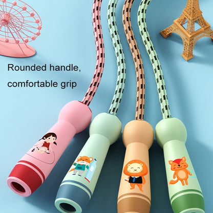 Wooden Handle Adjustable Jump Rope For Children Green(Cotton Rope), Green (Cotton Rope), Red Girl (Cotton Rope), Blue Bear (Cotton Rope), Orange Lion (Cotton Rope), Green (Bamboo Rope), Red Girl (Bamboo Rope), Blue Bear (Bamboo Rope)