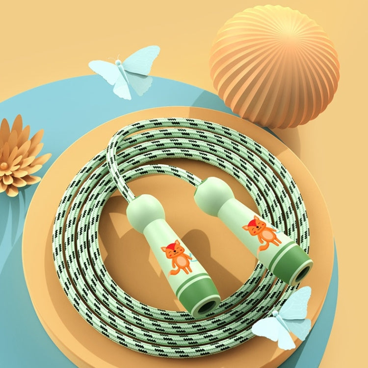 Wooden Handle Adjustable Jump Rope For Children Green(Cotton Rope), Green (Cotton Rope), Red Girl (Cotton Rope), Blue Bear (Cotton Rope), Orange Lion (Cotton Rope), Green (Bamboo Rope), Red Girl (Bamboo Rope), Blue Bear (Bamboo Rope)