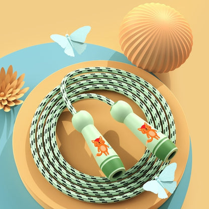 Wooden Handle Adjustable Jump Rope For Children Green(Cotton Rope), Green (Cotton Rope), Red Girl (Cotton Rope), Blue Bear (Cotton Rope), Orange Lion (Cotton Rope), Green (Bamboo Rope), Red Girl (Bamboo Rope), Blue Bear (Bamboo Rope)
