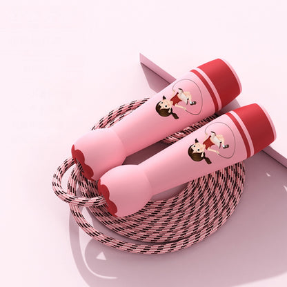 Wooden Handle Adjustable Jump Rope For Children Green(Cotton Rope), Green (Cotton Rope), Red Girl (Cotton Rope), Blue Bear (Cotton Rope), Orange Lion (Cotton Rope), Green (Bamboo Rope), Red Girl (Bamboo Rope), Blue Bear (Bamboo Rope)
