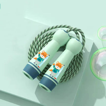 Wooden Handle Adjustable Jump Rope For Children Green(Cotton Rope), Green (Cotton Rope), Red Girl (Cotton Rope), Blue Bear (Cotton Rope), Orange Lion (Cotton Rope), Green (Bamboo Rope), Red Girl (Bamboo Rope), Blue Bear (Bamboo Rope)