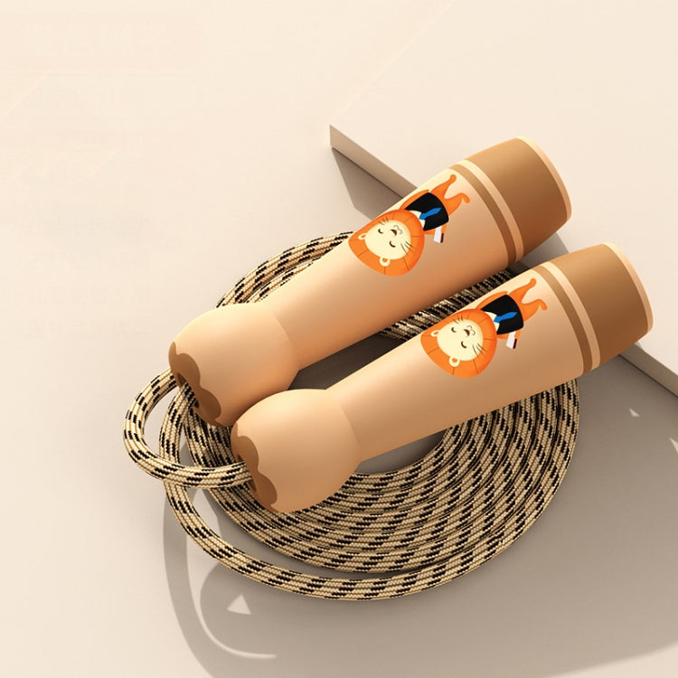 Wooden Handle Adjustable Jump Rope For Children Green(Cotton Rope), Green (Cotton Rope), Red Girl (Cotton Rope), Blue Bear (Cotton Rope), Orange Lion (Cotton Rope), Green (Bamboo Rope), Red Girl (Bamboo Rope), Blue Bear (Bamboo Rope)
