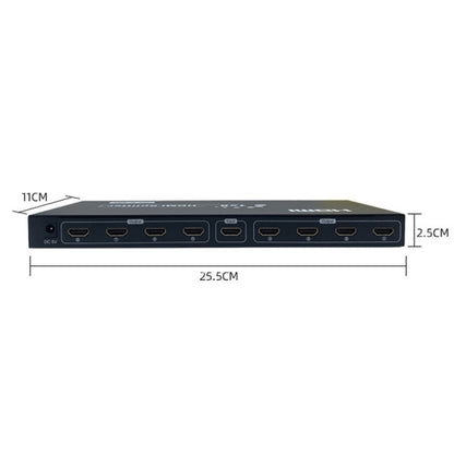 FJGEAR SM4K108 8 Ports HDMI Splitter 4K HD Audio And Video Splitter EU Plug, SM4K108