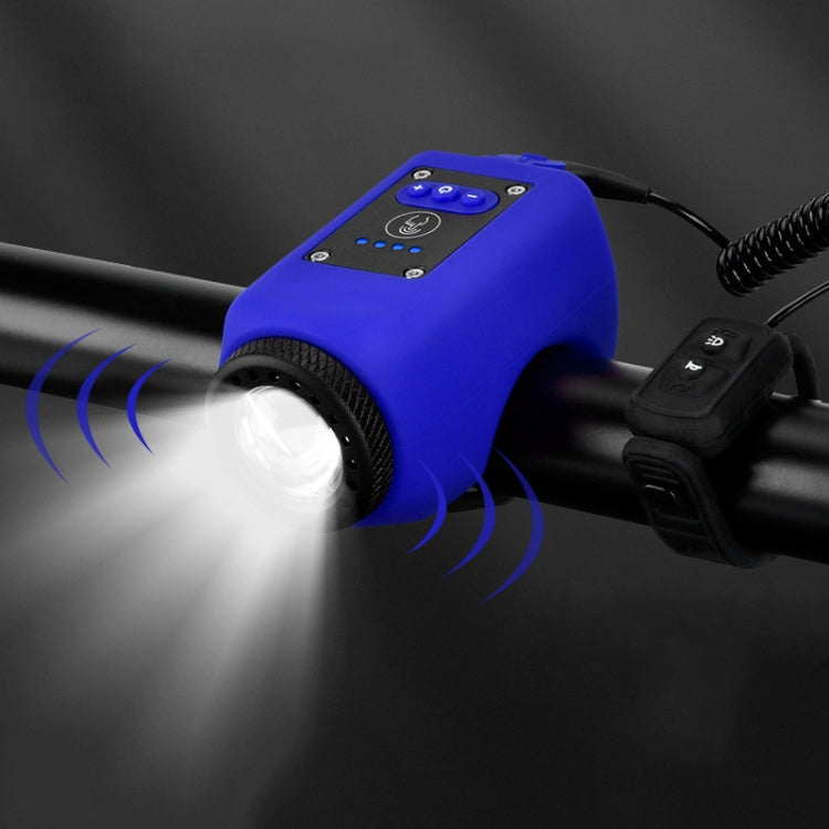2 In 1 Bicycle Rechargeable Waterproof High Decibel Bell with Highlight Light, Black, Red, Blue