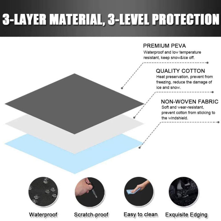 600D Oxford Cloth Car Snow Block Waterproof Windshield Coverings, S 190 x 107cm, L 220 x 140cm, With Magnetic S, With Magnetic L