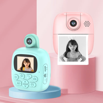 A18 HD Printable Cartoon Kids Digital Camera with Rotating Lens, Spec:, Pink, Pink+16G, Pink+32G, Blue, Blue+16G, Blue+32G