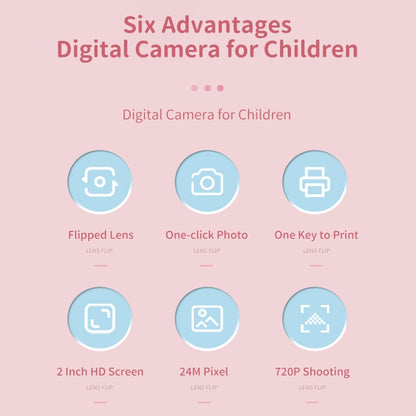 A18 HD Printable Cartoon Kids Digital Camera with Rotating Lens, Spec:, Pink, Pink+16G, Pink+32G, Blue, Blue+16G, Blue+32G