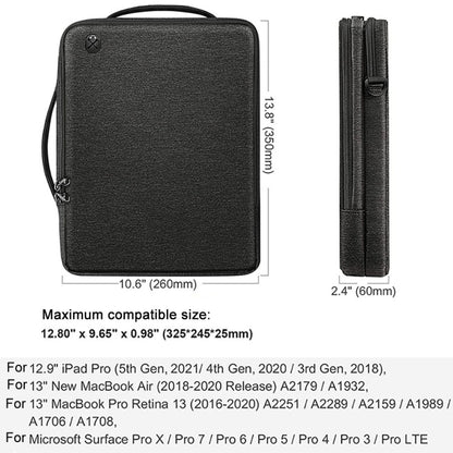 Portable Laotop Bag Waterproof Multifunctional Shoulder Crossbody Bag, 13.3-14 Inch