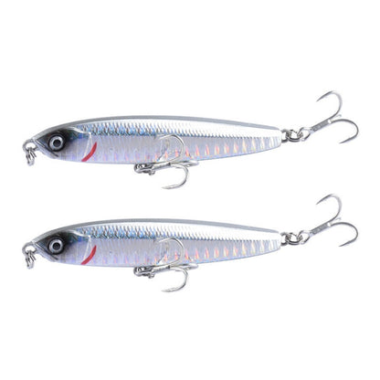 2 PCS CH79 Hard Bait Long Casting Sinking Pencil False Lure, Specification:, 10.4cm 18g