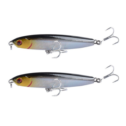 2 PCS CH79 Hard Bait Long Casting Sinking Pencil False Lure, Specification:, 10.4cm 18g