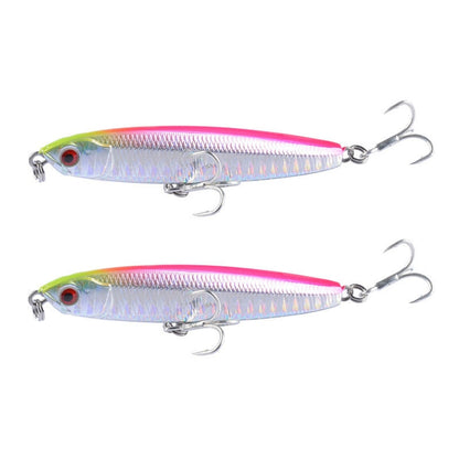 2 PCS CH79 Hard Bait Long Casting Sinking Pencil False Lure, Specification:, 10.4cm 18g