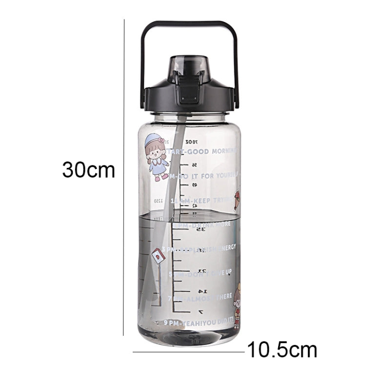 GYBL4503 2000ml Large-capacity Outdoor Sports Water Bottle with Straw, Spec:, Purple, Purple+Stickers, Purple+3D Stickers, Green, Green+Stickers, Green+3D Stickers, Blue, Blue+Stickers, Blue+3D Stickers, Black, Black+Stickers, Black+3D Stickers, Pink  ...