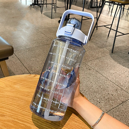 GYBL4503 2000ml Large-capacity Outdoor Sports Water Bottle with Straw, Spec:, Purple, Purple+Stickers, Purple+3D Stickers, Green, Green+Stickers, Green+3D Stickers, Blue, Blue+Stickers, Blue+3D Stickers, Black, Black+Stickers, Black+3D Stickers, Pink  ...