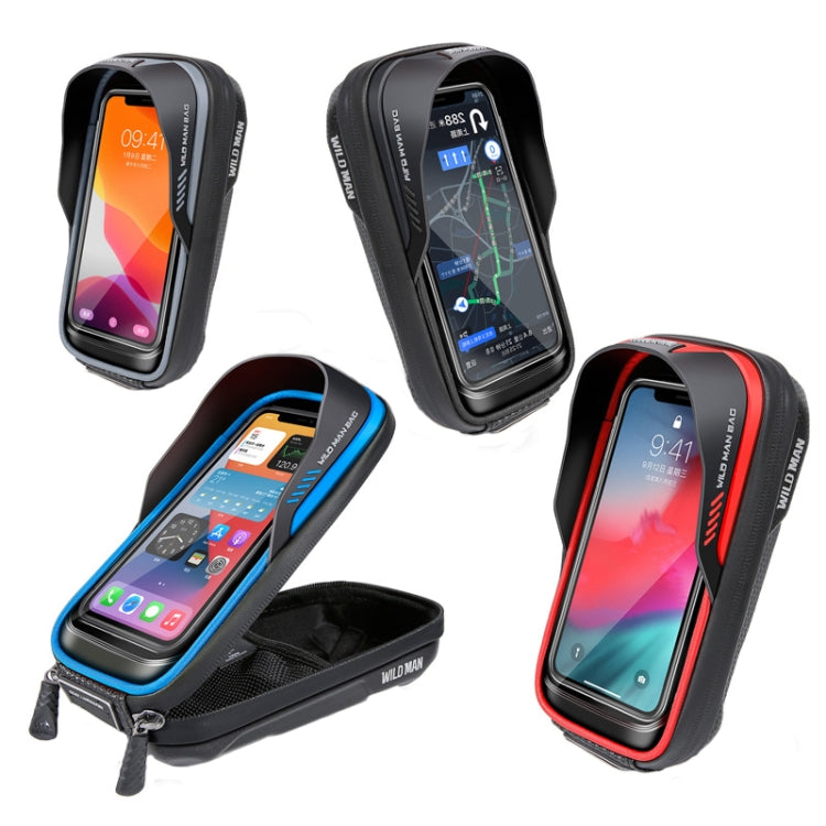 WILD MAN ES16 0.5L EVA Hard Shell Waterproof Touch Screen Bicycle Handlebar Bag, ES16 (Grey), ES16 (Blue), ES16 (Red)
