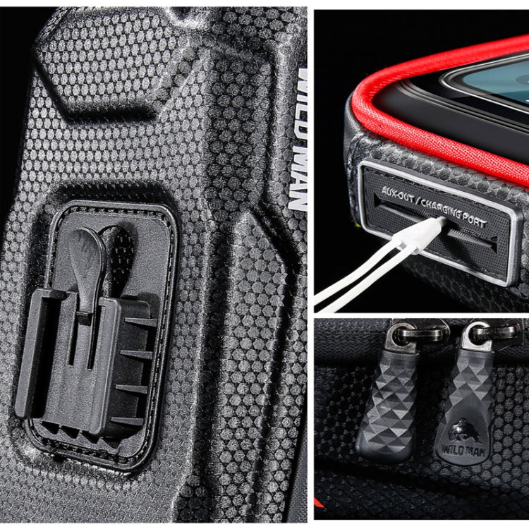 WILD MAN ES16 0.5L EVA Hard Shell Waterproof Touch Screen Bicycle Handlebar Bag, ES16 (Grey), ES16 (Blue), ES16 (Red)