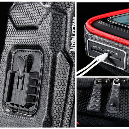 WILD MAN ES16 0.5L EVA Hard Shell Waterproof Touch Screen Bicycle Handlebar Bag, ES16 (Grey), ES16 (Blue), ES16 (Red)
