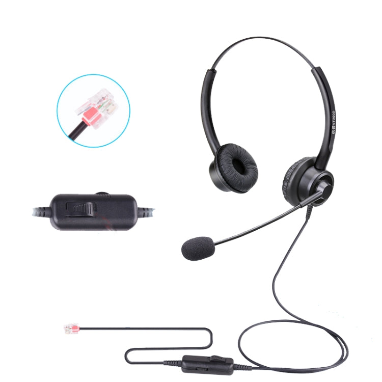 VT200D Double Ears Telephone Headset Operator Headset With Mic,Spec:, PC Double Plug, Crystal Head, Crystal Head with Tuning, PC Double Plug with Tuning, 3.5mm Single Plug with Tuning, USB Head with Tuning