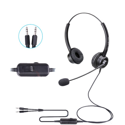 VT200D Double Ears Telephone Headset Operator Headset With Mic,Spec:, PC Double Plug, Crystal Head, Crystal Head with Tuning, PC Double Plug with Tuning, 3.5mm Single Plug with Tuning, USB Head with Tuning