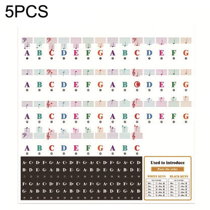 5PCS Children Piano Keyboard Color Stickers Musical Instrument Accessories, QT-005, QT-005-A, QT-0302