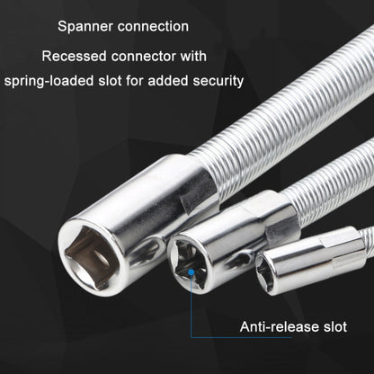 3 PCS/Set 1/4-3/8-1/2 Sleeve Extension Bendable Universal Joint Rod, Color:, Silver, Black