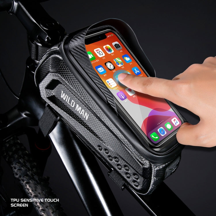 WILD MAN E10 1L Mountain Bike EVA Hard Shell Touch Screen Front Beam Bag, E10