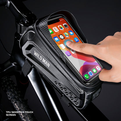 WILD MAN E10 1L Mountain Bike EVA Hard Shell Touch Screen Front Beam Bag, E10