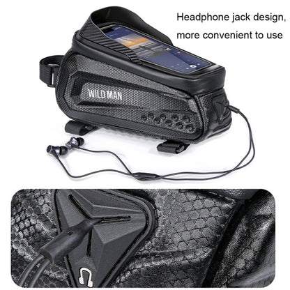 WILD MAN E10 1L Mountain Bike EVA Hard Shell Touch Screen Front Beam Bag, E10