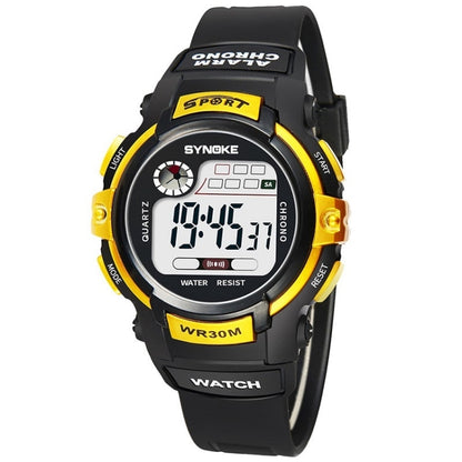 SYNOKE 99569 Children LCD Luminous Waterproof Electronic Sports Watch