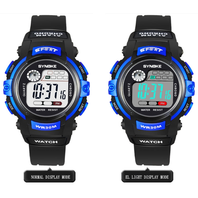 SYNOKE 99569 Children LCD Luminous Waterproof Electronic Sports Watch