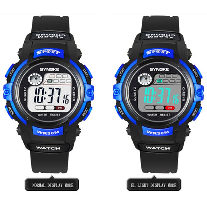 SYNOKE 99569 Children LCD Luminous Waterproof Electronic Sports Watch