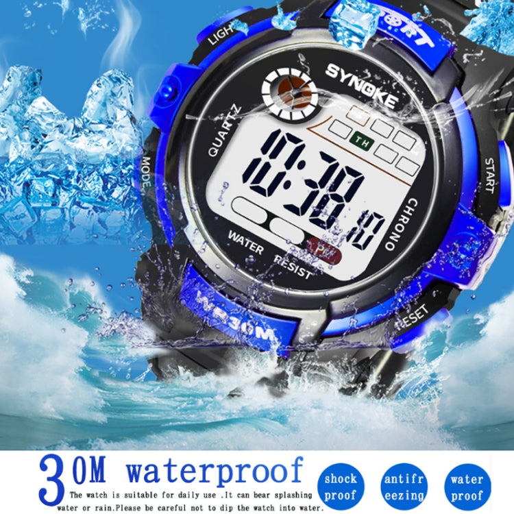 SYNOKE 99569 Children LCD Luminous Waterproof Electronic Sports Watch