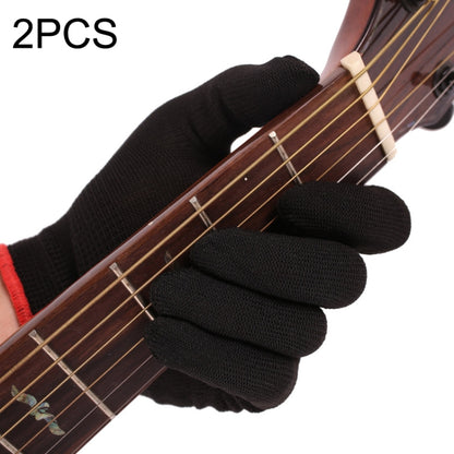 2PCS Beginner Press Nylon Wear -Resistant Anti -Slip Left Hand Guitar Exercise Glove,Size:, Small, Medium, Large