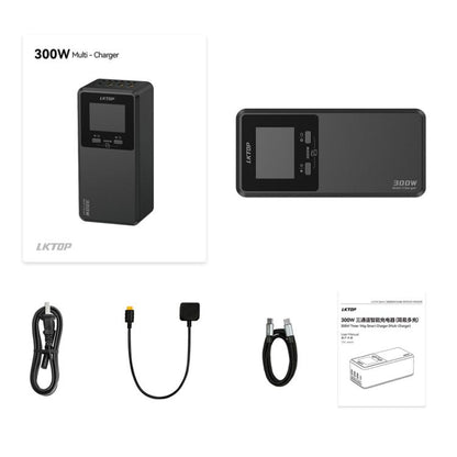 For DJI Matrice 4D / 4TD LKTOP UC363 Digital Display 3-Channel Charging Manager 300W Battery Fast Charger, US Plug, EU Plug