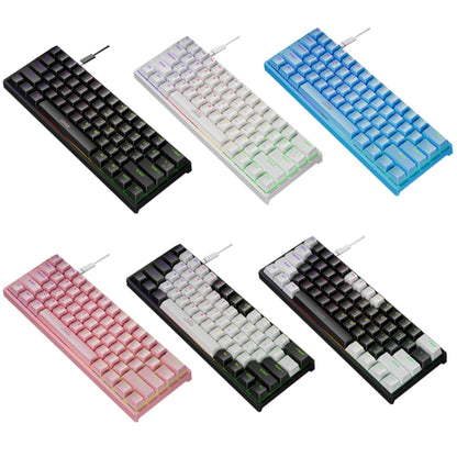 LEAVEN K620 61 Keys Hot Plug-in Glowing Game Wired Mechanical Keyboard, Cable Length: 1.8m, Black Green Shaft, White Green Shaft, Blue Green Shaft, Pink Green Shaft, White Black Red Shaft, Black White Green Shaft, White Black Green Shaft...