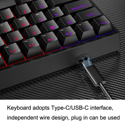 LEAVEN K620 61 Keys Hot Plug-in Glowing Game Wired Mechanical Keyboard, Cable Length: 1.8m, Black Green Shaft, White Green Shaft, Blue Green Shaft, Pink Green Shaft, White Black Red Shaft, Black White Green Shaft, White Black Green Shaft...