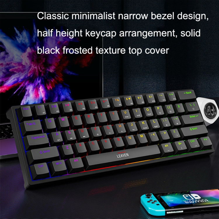 LEAVEN K620 61 Keys Hot Plug-in Glowing Game Wired Mechanical Keyboard, Cable Length: 1.8m, Black Green Shaft, White Green Shaft, Blue Green Shaft, Pink Green Shaft, White Black Red Shaft, Black White Green Shaft, White Black Green Shaft...