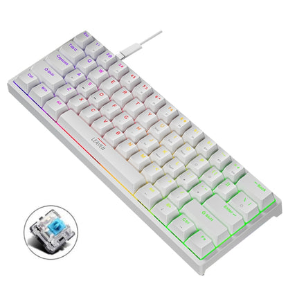 LEAVEN K620 61 Keys Hot Plug-in Glowing Game Wired Mechanical Keyboard, Cable Length: 1.8m, Black Green Shaft, White Green Shaft, Blue Green Shaft, Pink Green Shaft, White Black Red Shaft, Black White Green Shaft, White Black Green Shaft...