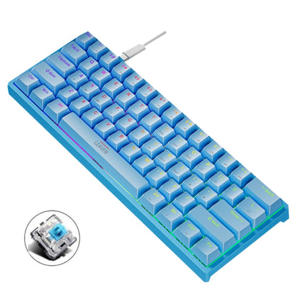 LEAVEN K620 61 Keys Hot Plug-in Glowing Game Wired Mechanical Keyboard, Cable Length: 1.8m, Black Green Shaft, White Green Shaft, Blue Green Shaft, Pink Green Shaft, White Black Red Shaft, Black White Green Shaft, White Black Green Shaft...