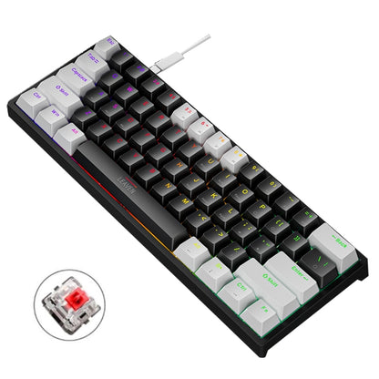 LEAVEN K620 61 Keys Hot Plug-in Glowing Game Wired Mechanical Keyboard, Cable Length: 1.8m, Black Green Shaft, White Green Shaft, Blue Green Shaft, Pink Green Shaft, White Black Red Shaft, Black White Green Shaft, White Black Green Shaft...