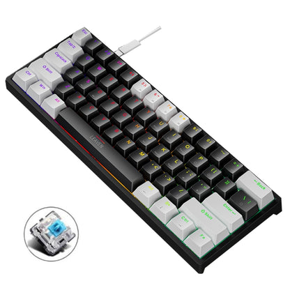 LEAVEN K620 61 Keys Hot Plug-in Glowing Game Wired Mechanical Keyboard, Cable Length: 1.8m, Black Green Shaft, White Green Shaft, Blue Green Shaft, Pink Green Shaft, White Black Red Shaft, Black White Green Shaft, White Black Green Shaft...