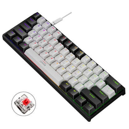LEAVEN K620 61 Keys Hot Plug-in Glowing Game Wired Mechanical Keyboard, Cable Length: 1.8m, Black Green Shaft, White Green Shaft, Blue Green Shaft, Pink Green Shaft, White Black Red Shaft, Black White Green Shaft, White Black Green Shaft...