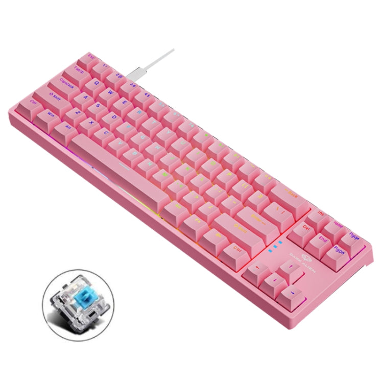 Dark Alien K710 71 Keys Glowing Game Wired Keyboard, Cable Length: 1.8m, Black Green Shaft, Pink Green Shaft, Blue Green Shaft, Black White Green shaft, Black White Red Shaft
